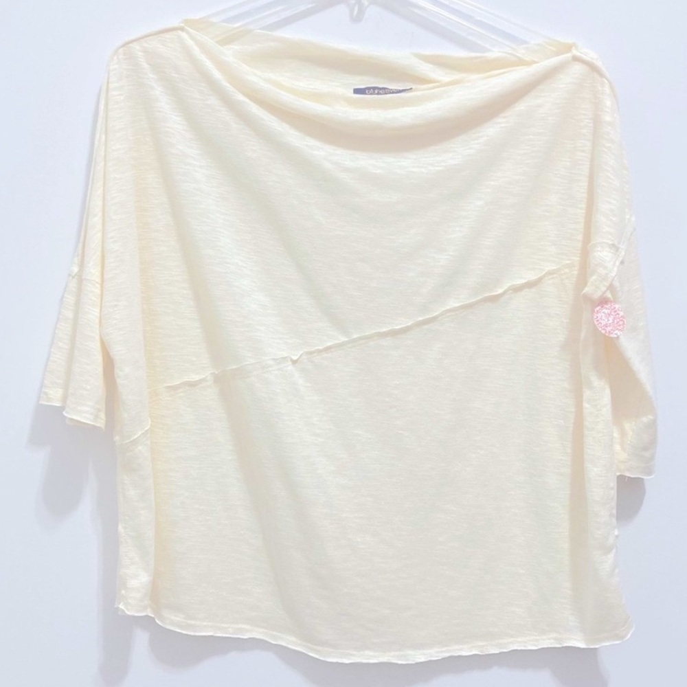 NWT Bluheaven Women’s White Ivory Poplin 3/4 Sleeves Top